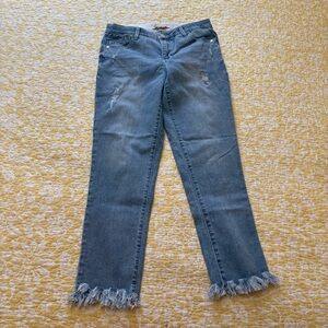 Democracy Light Blue Frayed Ankle Jeans